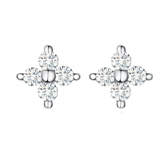925 Silver Small Flower Studs - Picture 1 of 6